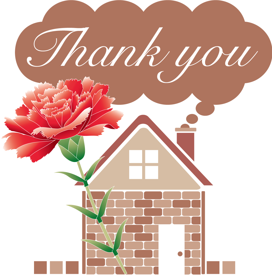 母の日 カーネーション ロゴ Thank You かわいい イラスト無料 フリー89129に写真・文字を入れる