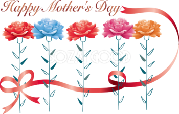 母の日 カーネーション ロゴ Happy Mother's Day おしゃれ イラスト無料 フリー89133