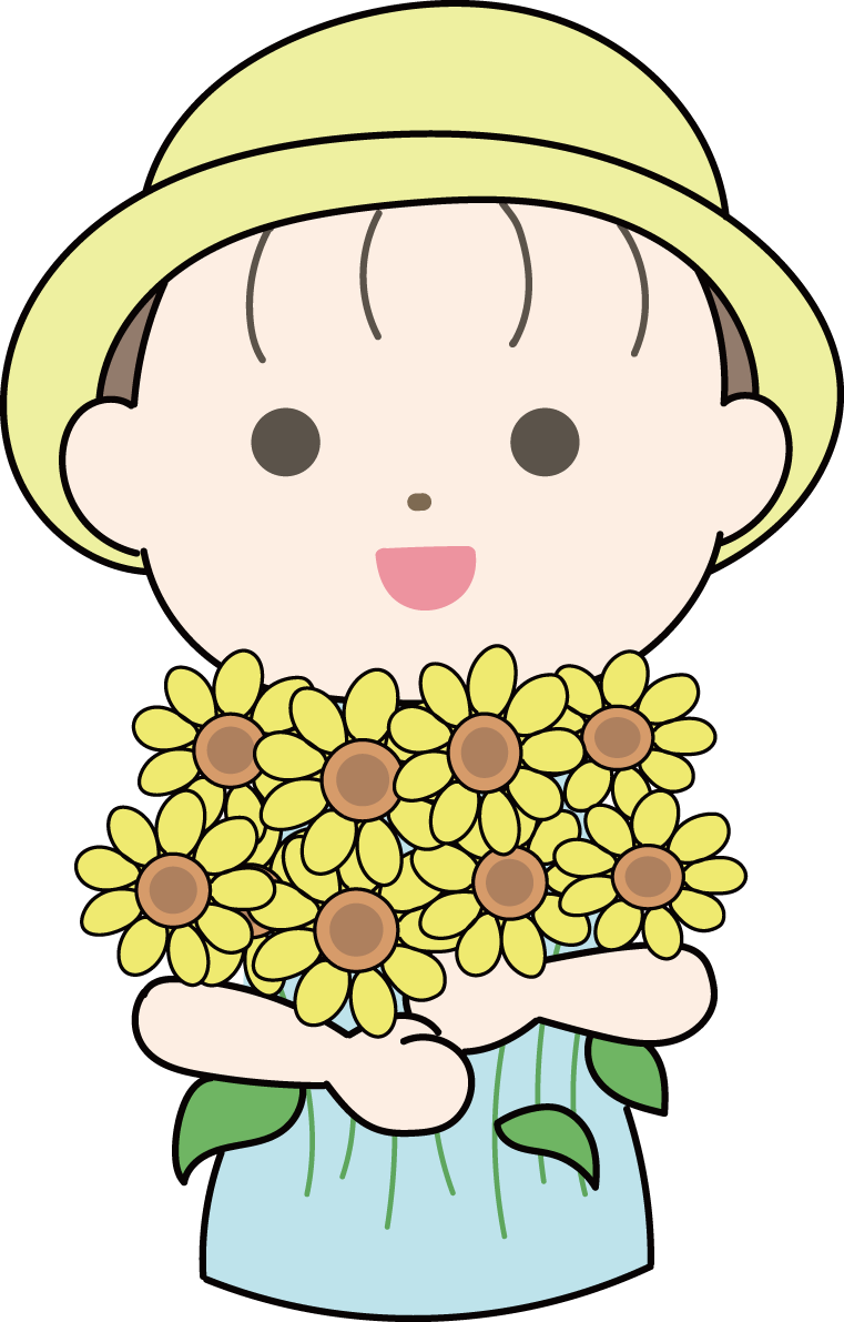 ひまわり 保育園児 イラスト 無料 フリー89233に写真・文字を入れる