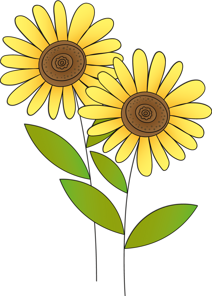ひまわり おしゃれ ２輪 イラスト 無料 フリー89240に写真・文字を入れる