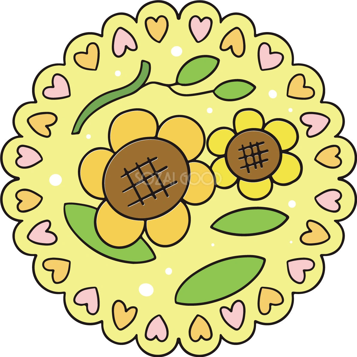 ひまわり かわいい イラスト 無料 フリー89253