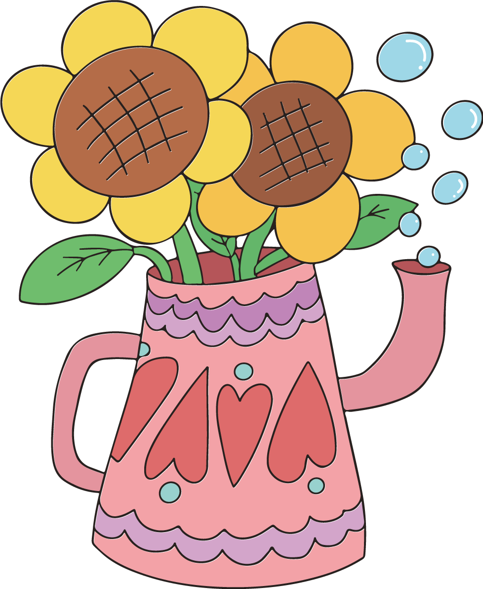 ひまわり かわいい ２輪 イラスト 無料 フリー89256に写真・文字を入れる