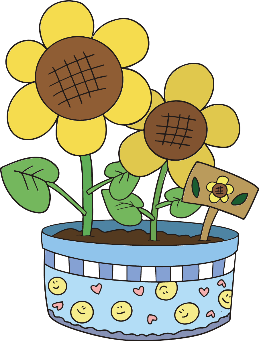 ひまわり かわいい ２輪 イラスト 無料 フリー89257に写真・文字を入れる