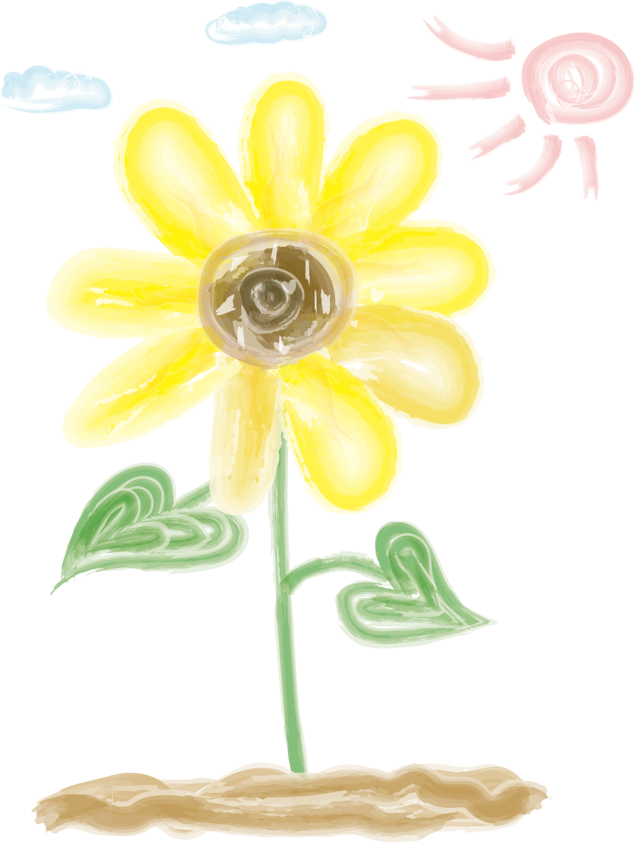 ひまわり 水彩画風 イラスト 無料 フリー89274に写真・文字を入れる