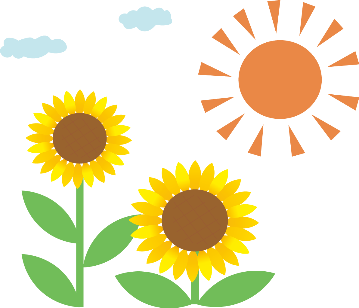 ひまわり 太陽 イラスト 無料 フリー89275に写真・文字を入れる