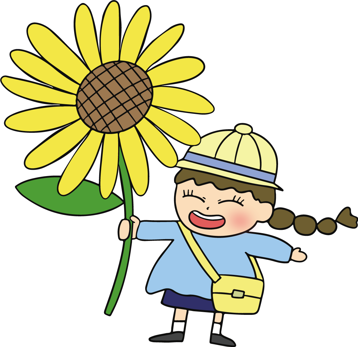 ひまわり 保育園児(女の子) イラスト 無料 フリー89282に写真・文字を入れる