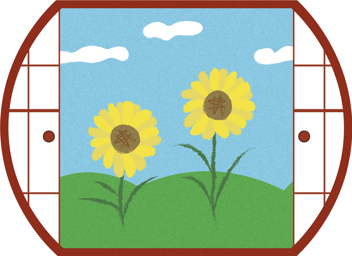 ひまわり 和風 イラスト 無料 フリー89283に写真・文字を入れる
