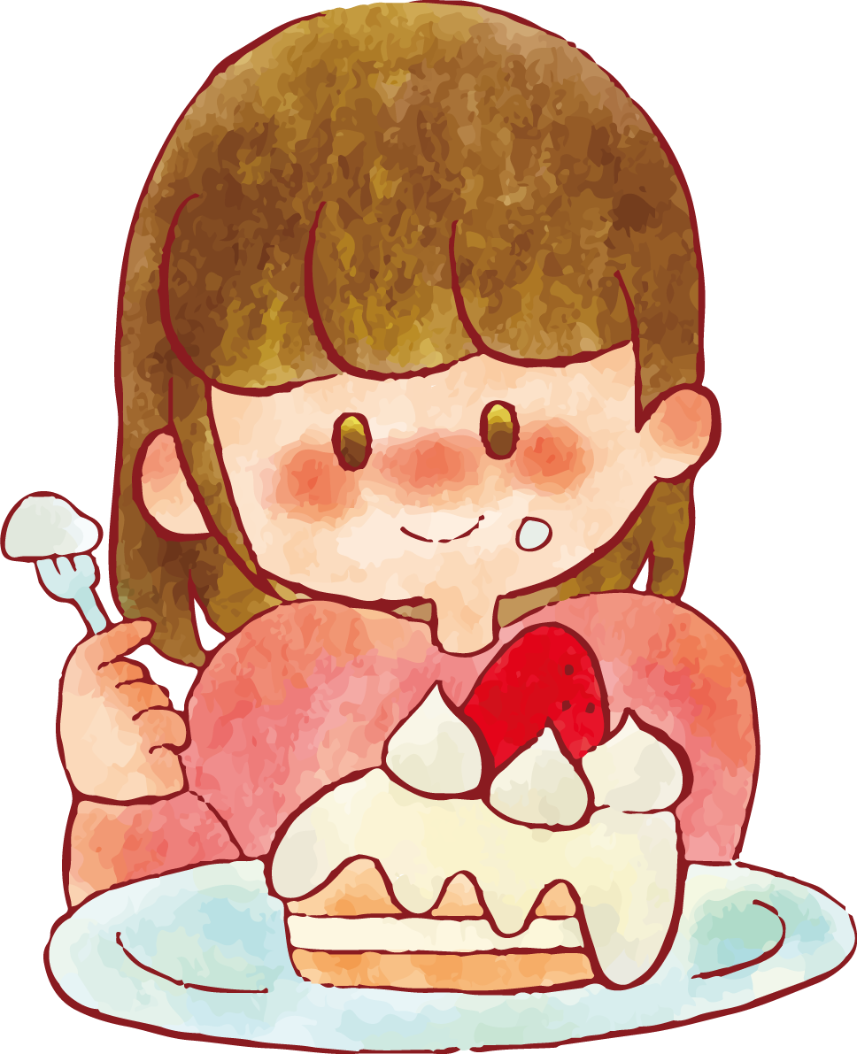 女の子 手書き かわいい ケーキ イラスト 無料 フリー89294に写真・文字を入れる