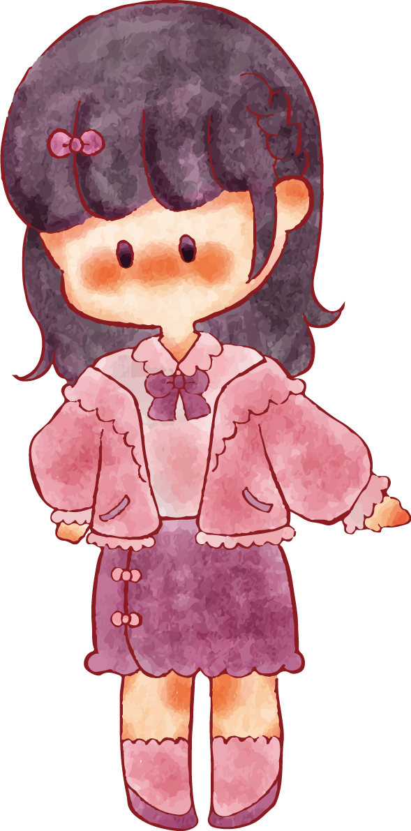女の子 手書き かわいい ピンク イラスト 無料 フリー89299に写真・文字を入れる