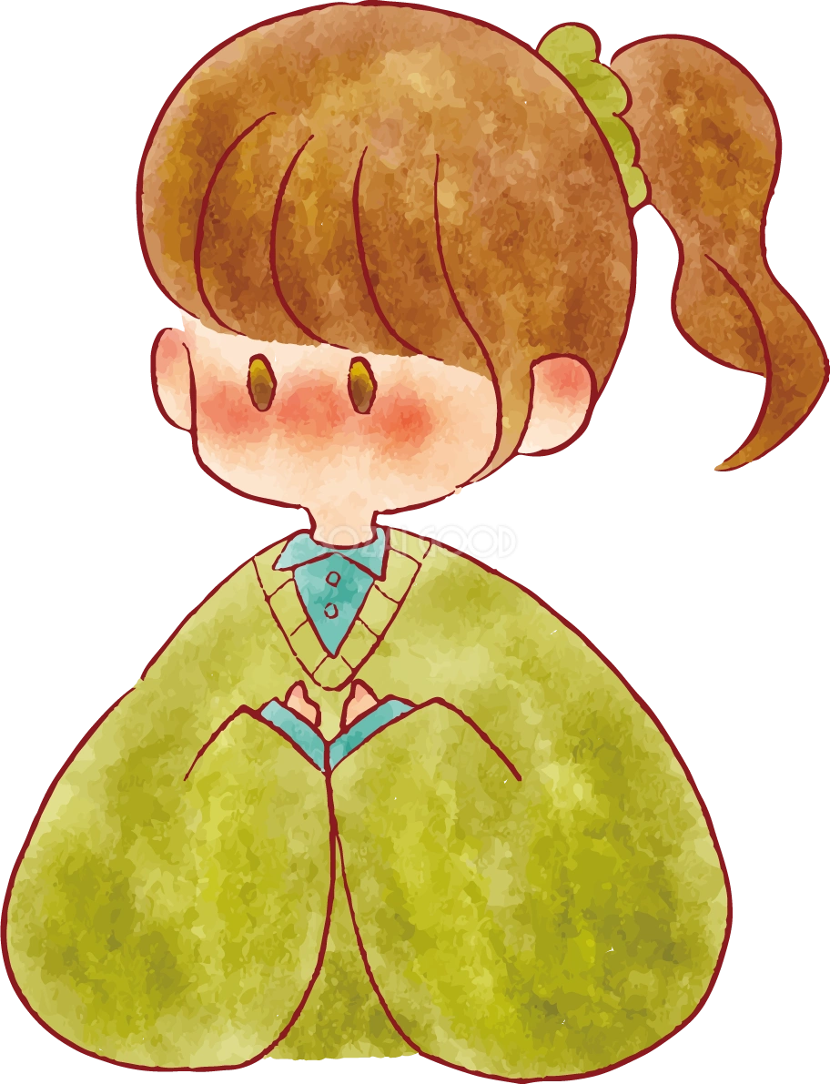 女の子 手書き かわいい ポニーテール イラスト 無料 フリー89301