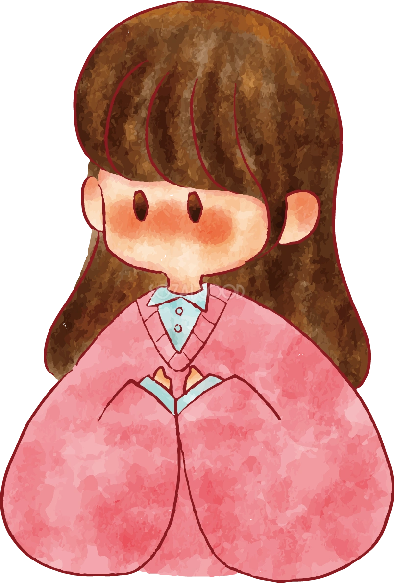 女の子 手書き かわいい ロングヘア イラスト 無料 フリー89304