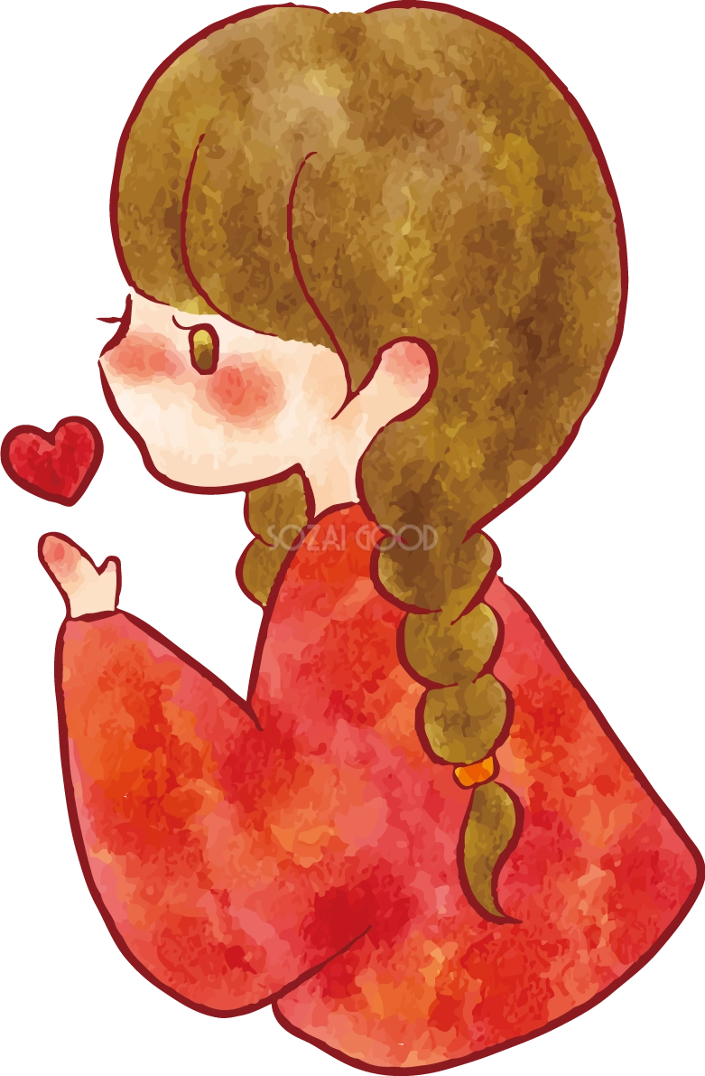 女の子 手書き かわいい 横顔 イラスト 無料 フリー89308