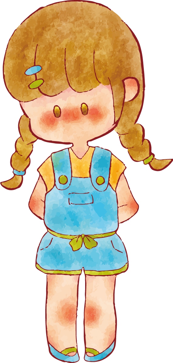 女の子 手書き かわいい 夏服 イラスト 無料 フリー89310に写真・文字を入れる