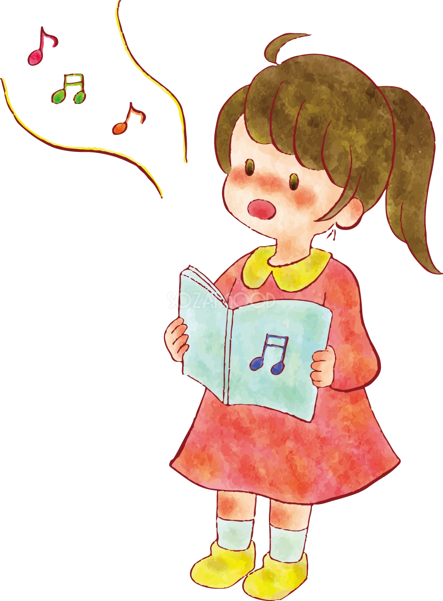 女の子 手書き かわいい 歌う イラスト 無料 フリー89311