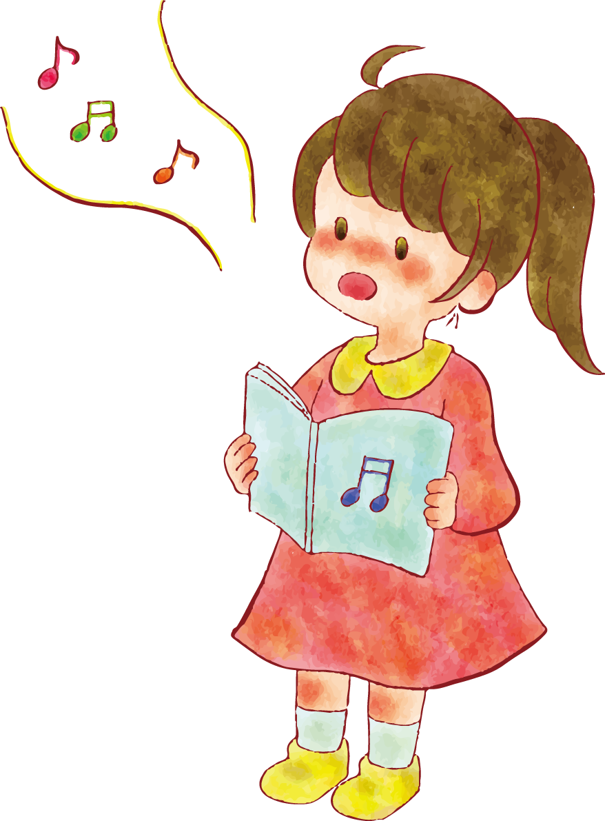 女の子 手書き かわいい 歌う イラスト 無料 フリー89311に写真・文字を入れる