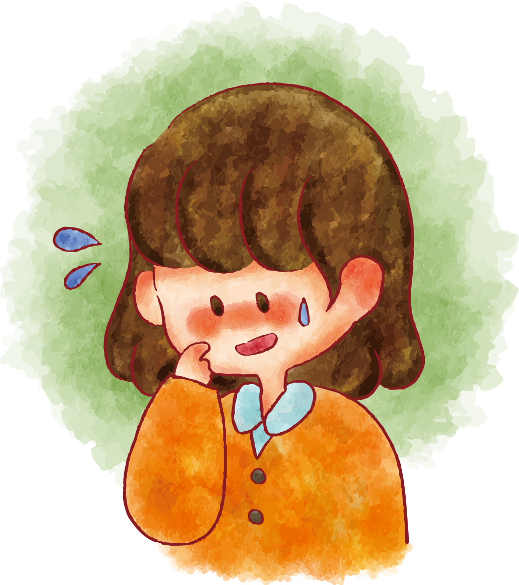 女の子 手書き かわいい 苦笑い イラスト 無料 フリー89314に写真・文字を入れる