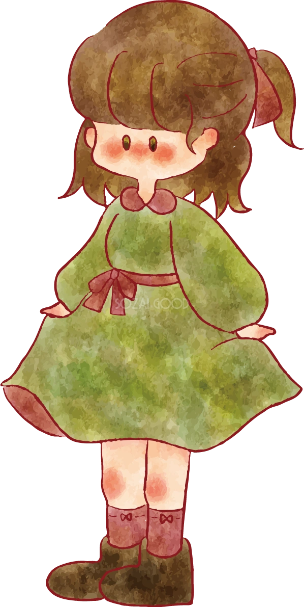 女の子 手書きかわいい スカート イラスト 無料 フリー89334