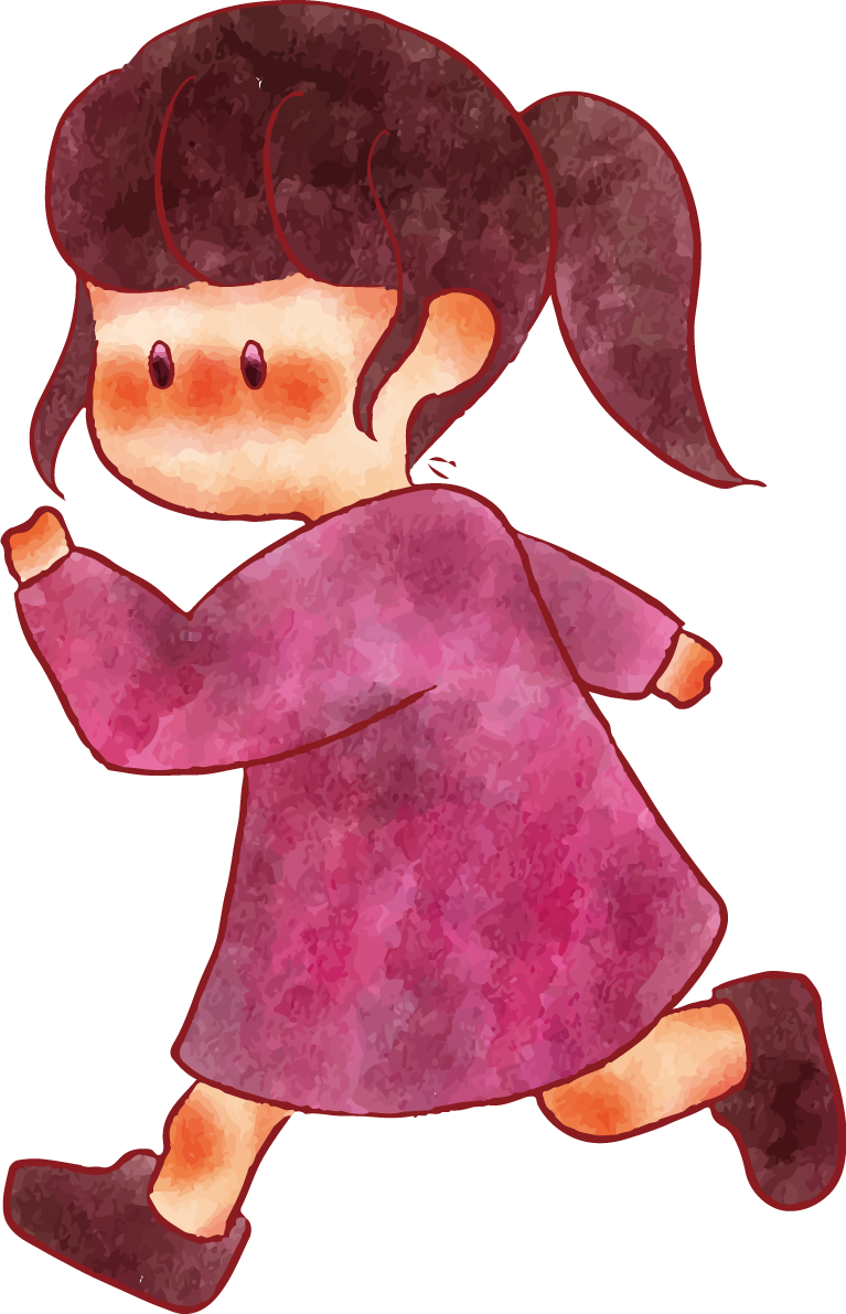 女の子 手書きかわいい 走る イラスト 無料 フリー89336に写真・文字を入れる