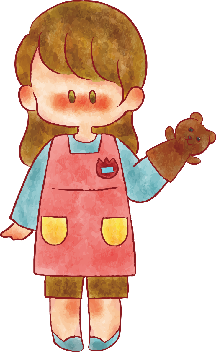 保育士 手書きかわいい イラスト 無料 フリー89338に写真・文字を入れる