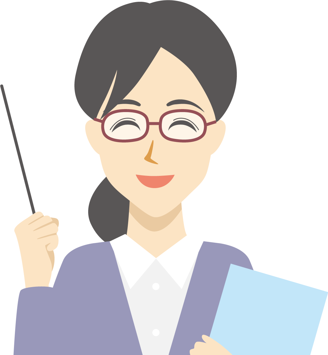 教師 女性 笑顔イラスト無料 フリー89434に写真・文字を入れる