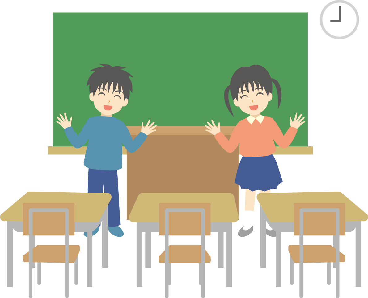 教室 笑顔イラスト無料 フリー89435に写真・文字を入れる