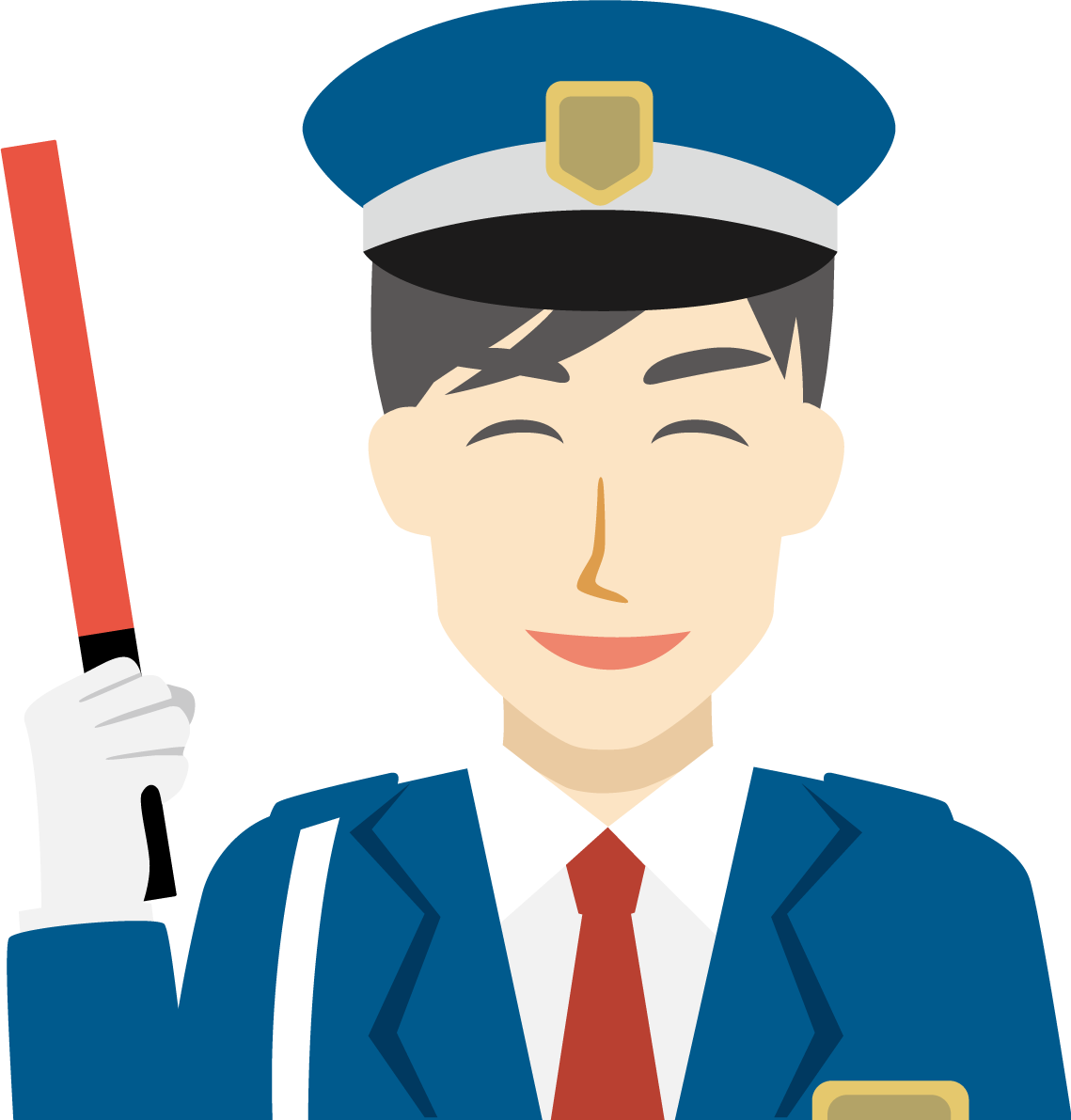 警備員 笑顔イラスト無料 フリー89437に写真・文字を入れる