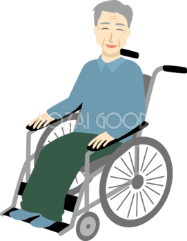 車椅子 高齢者・老人 笑顔イラスト無料 フリー89441