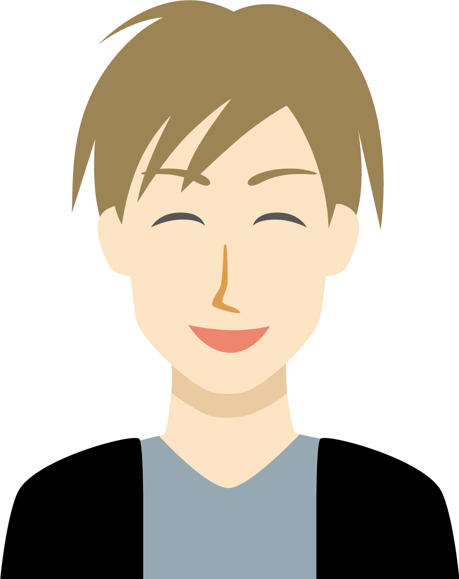 若者 男性 笑顔イラスト無料 フリー89442に写真・文字を入れる