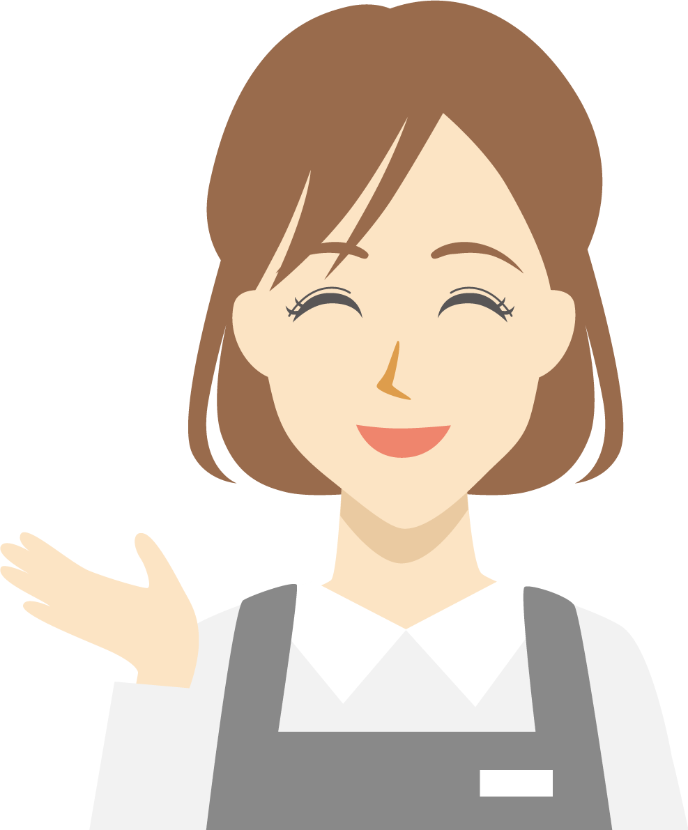 接客 女性 笑顔イラスト無料 フリー89450に写真・文字を入れる