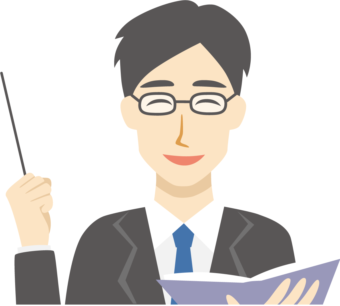 先生 男性 笑顔イラスト無料 フリー89451に写真・文字を入れる
