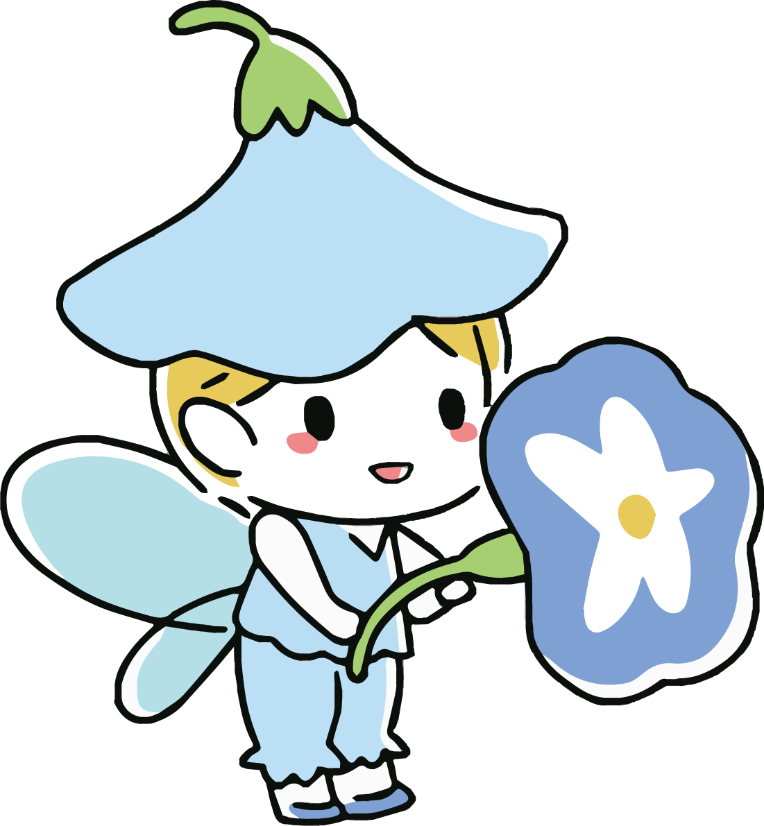 朝顔 かわいい 妖精 男の子 イラスト無料 フリー89505に写真・文字を入れる