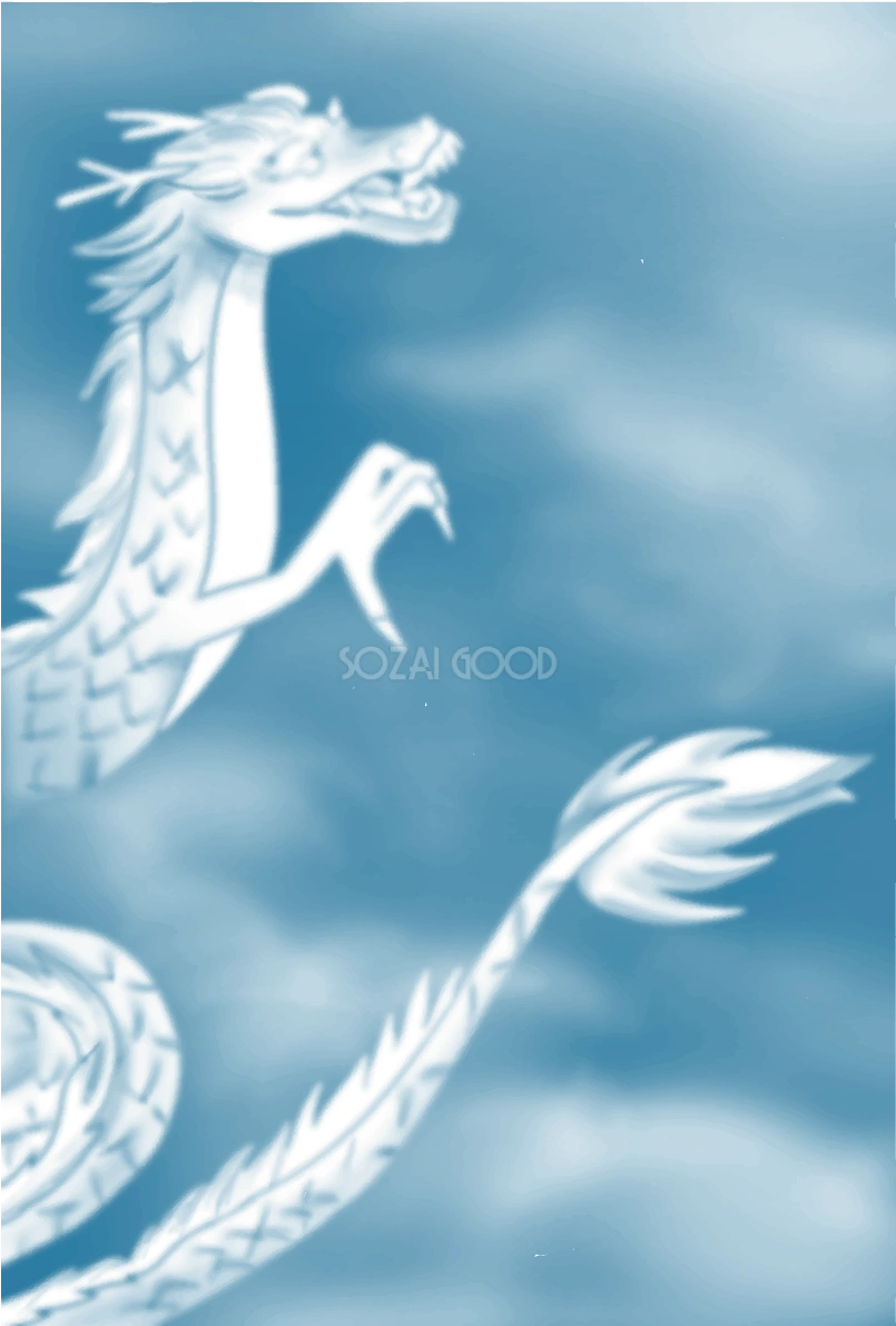 龍 かっこいい 白 2024 辰年 背景イラスト無料 フリー89524