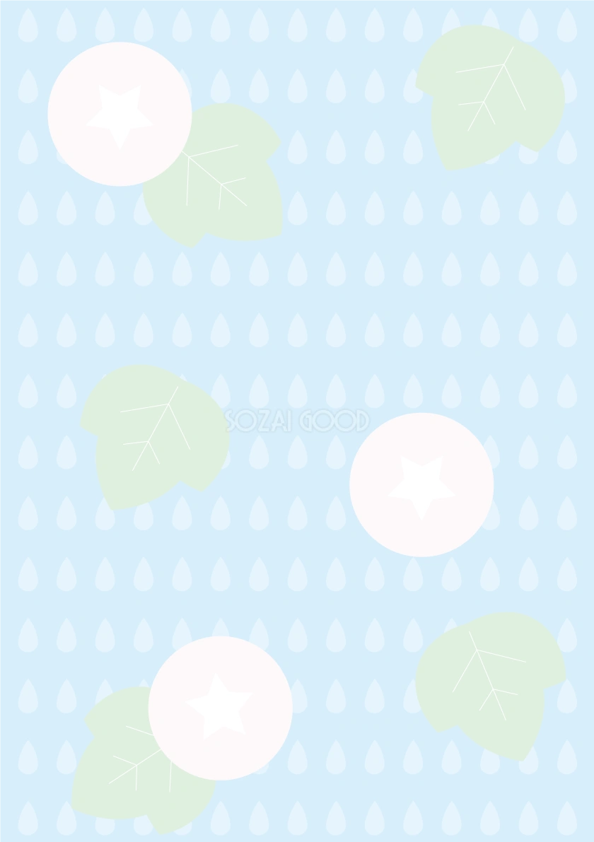 朝顔 背景 しずく イラスト無料 フリー89618