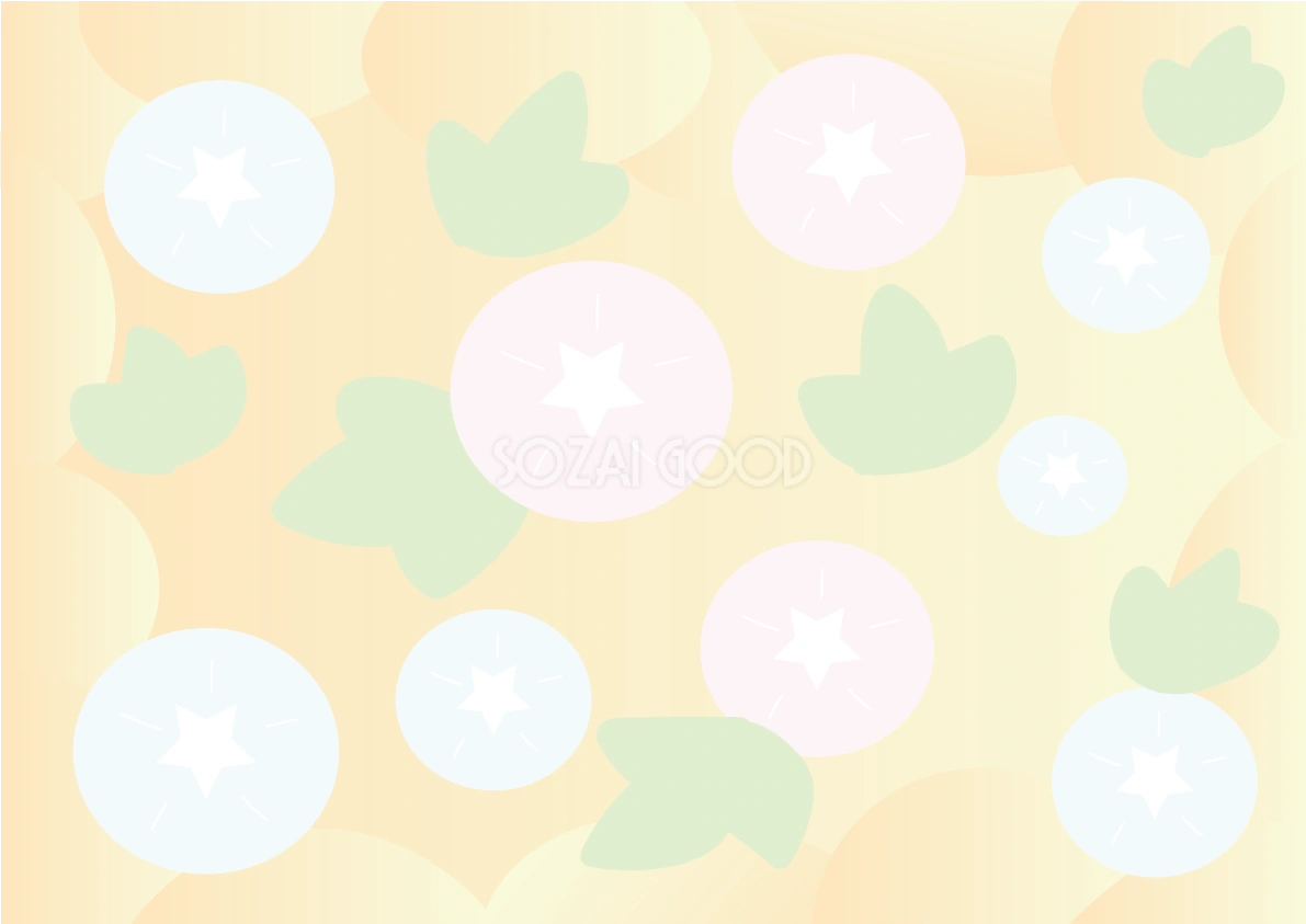 朝顔 背景 ポップ イラスト無料 フリー89621