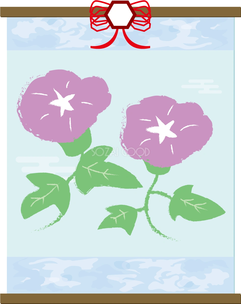 朝顔 和風 イラスト無料 フリー89626