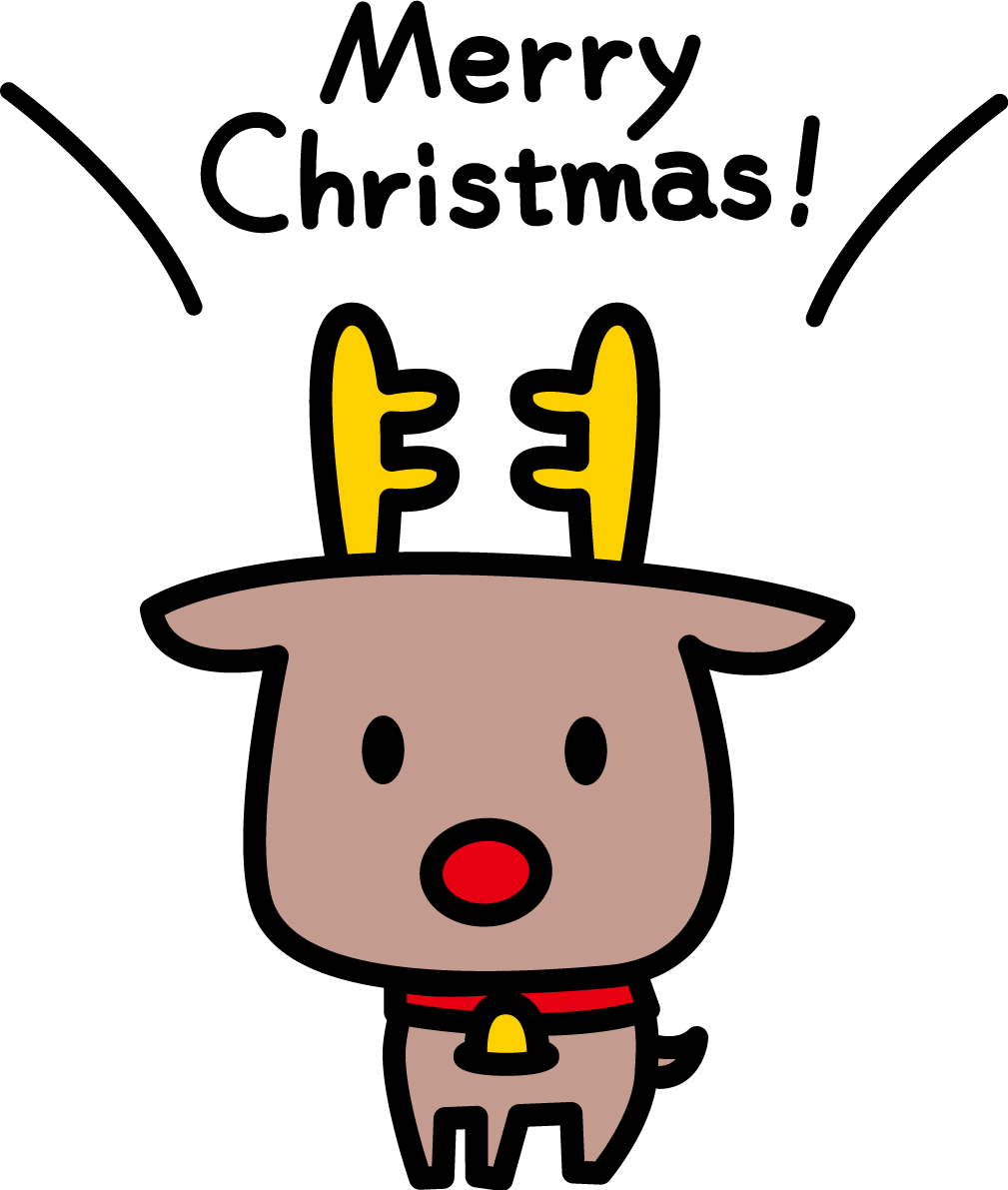 MerryChristmasと言うトナカイ かわいいクリスマスイラスト無料 フリー89630に写真・文字を入れる
