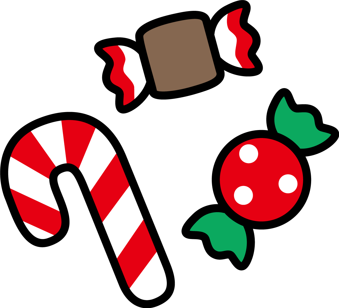 お菓子 かわいいクリスマスイラスト無料 フリー89632に写真・文字を入れる