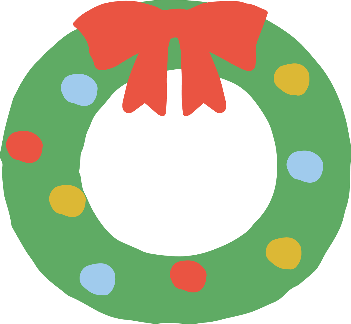 クリスマスリース かわいいイラスト無料 フリー89636に写真・文字を入れる