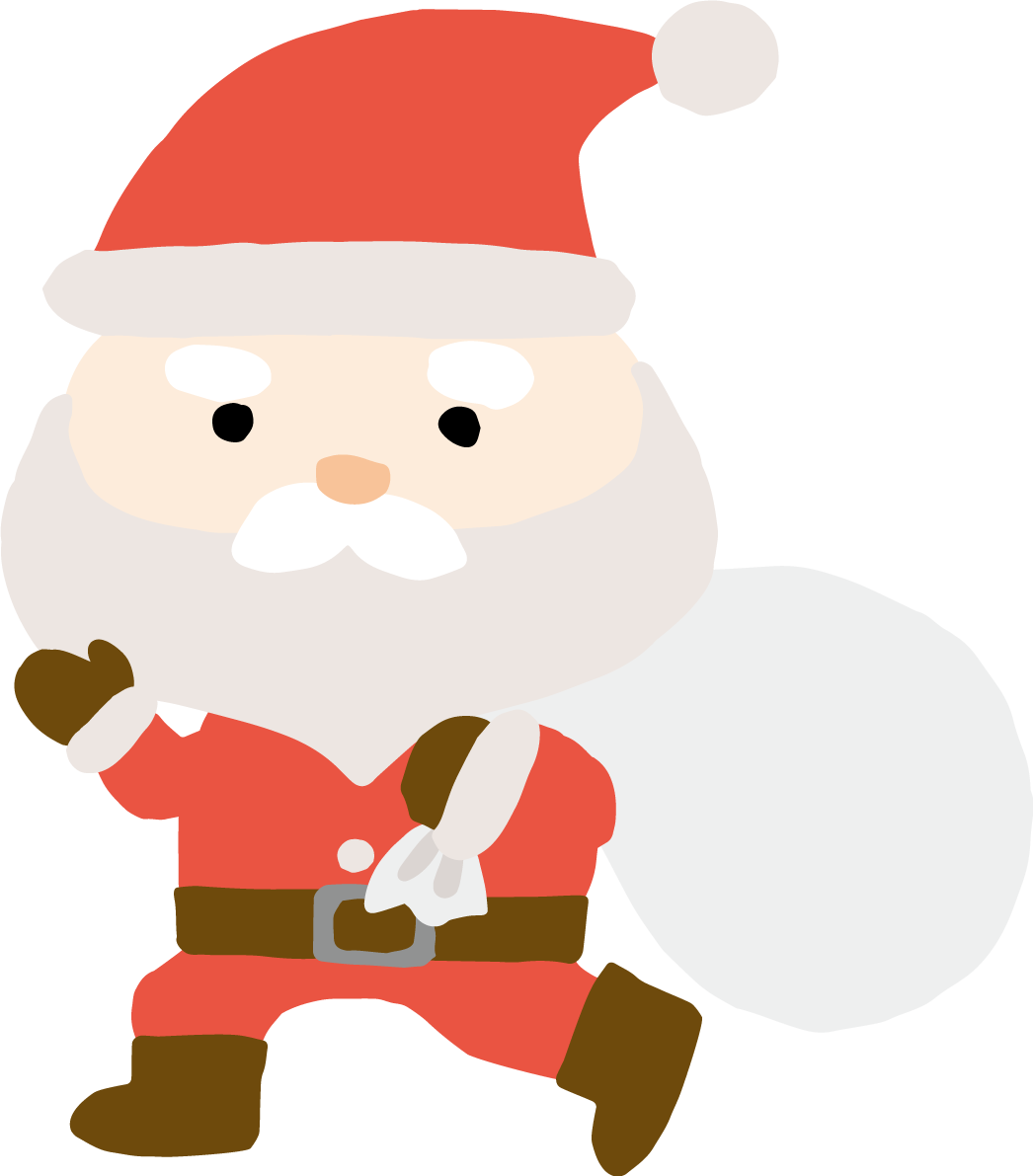 手を振るサンタクロース かわいいクリスマスイラスト無料 フリー89645に写真・文字を入れる