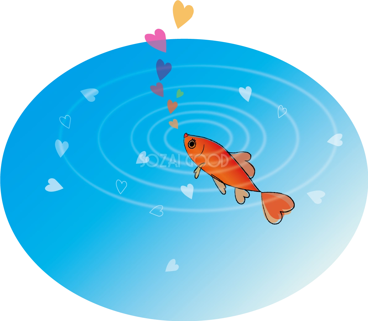 金魚 おしゃれ 波紋 イラスト無料 フリー89685