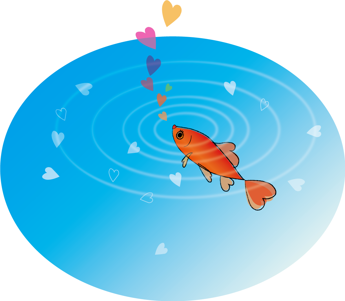 金魚 おしゃれ 波紋 イラスト無料 フリー89685に写真・文字を入れる