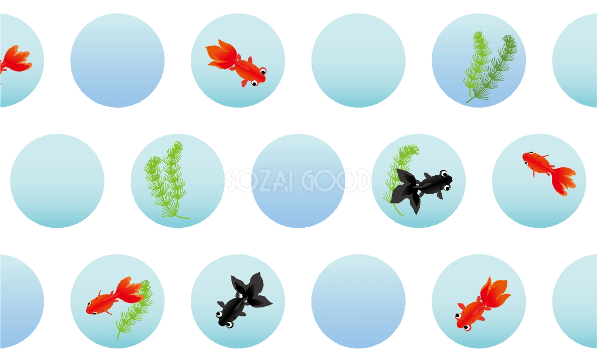 金魚 かわいい 背景 イラスト無料 フリー89697