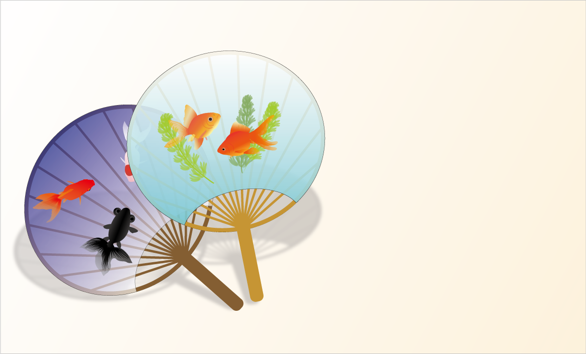 金魚 リアル うちわ 背景 イラスト無料 フリー89704に写真・文字を入れる
