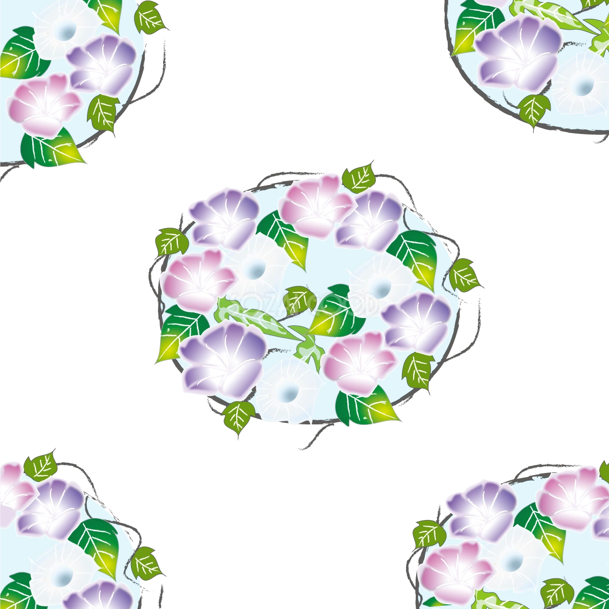 朝顔 背景イラスト無料 フリー89744