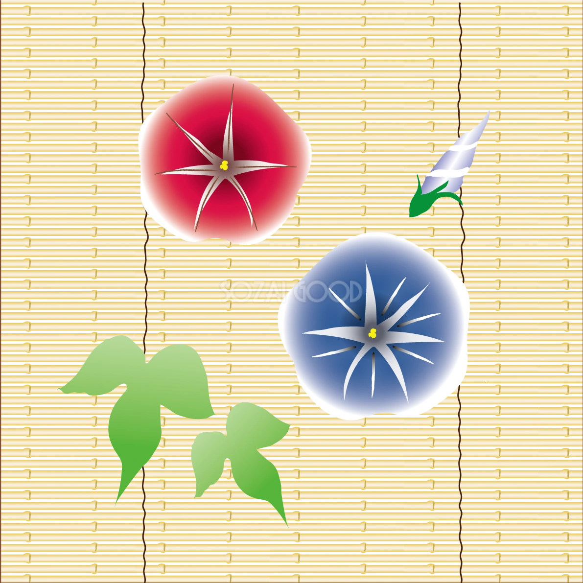 朝顔 すだれイラスト無料 フリー89760