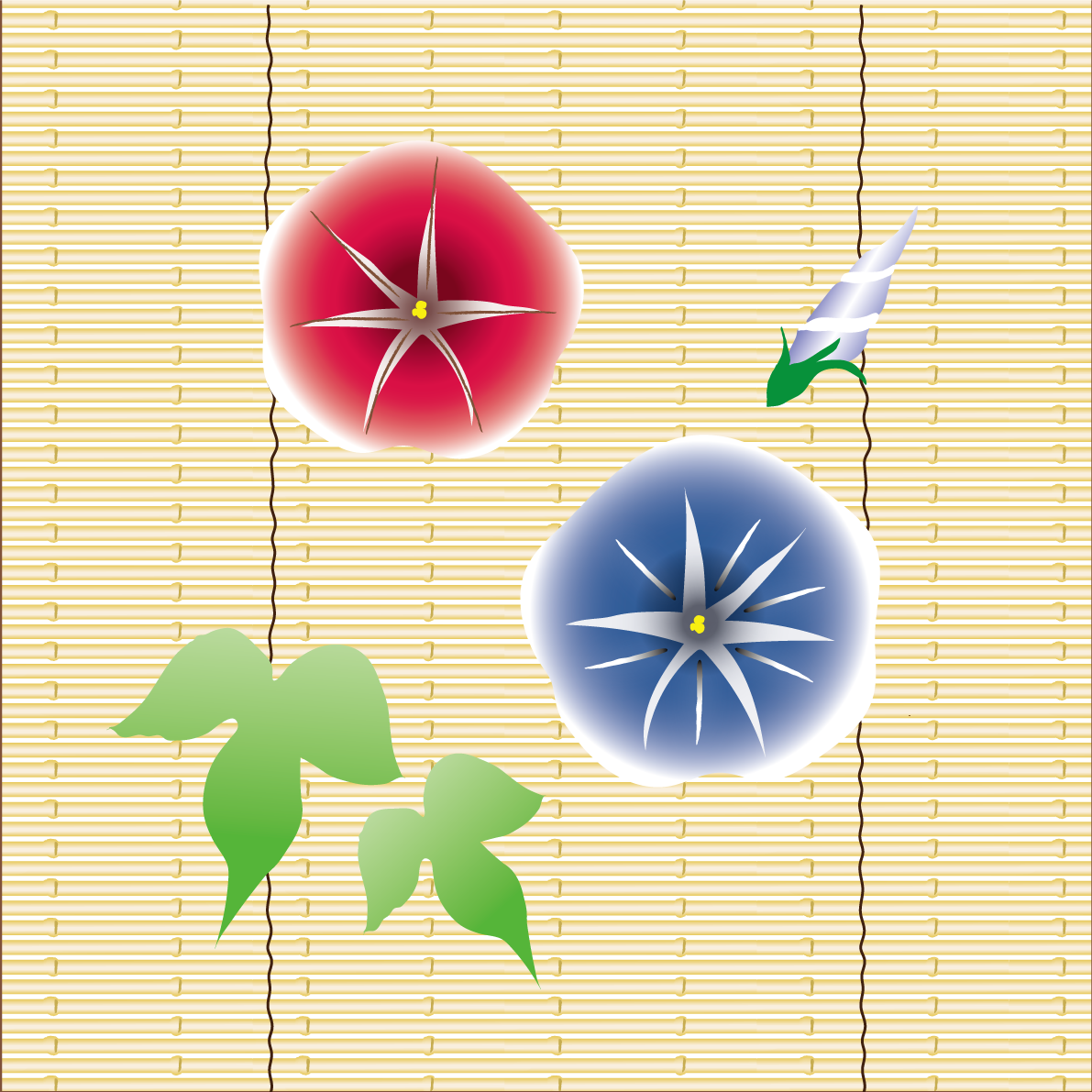 朝顔 すだれイラスト無料 フリー89760に写真・文字を入れる
