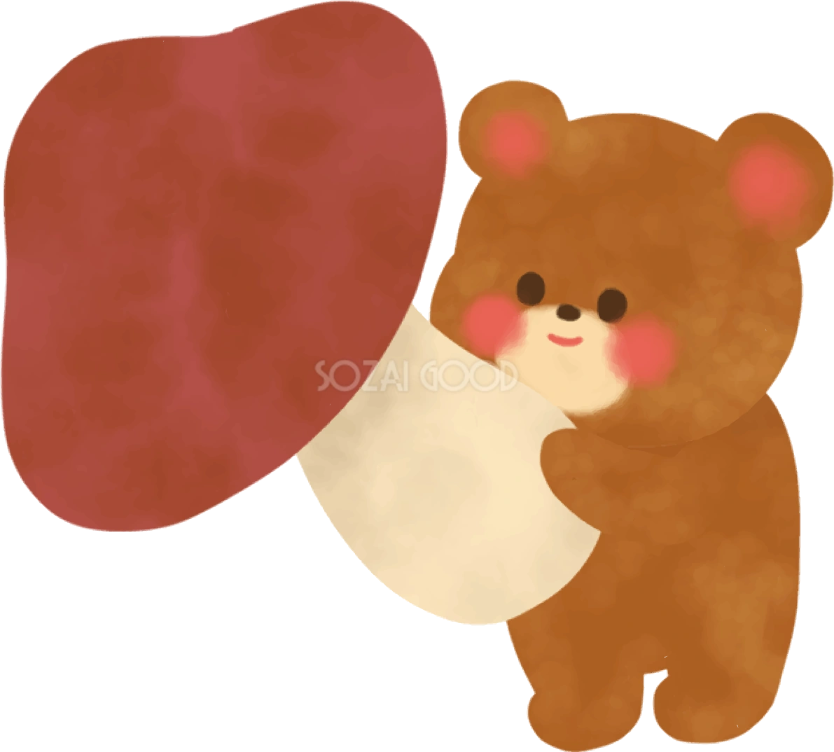 きのこ 秋 熊 かわいい イラスト無料 フリー89810
