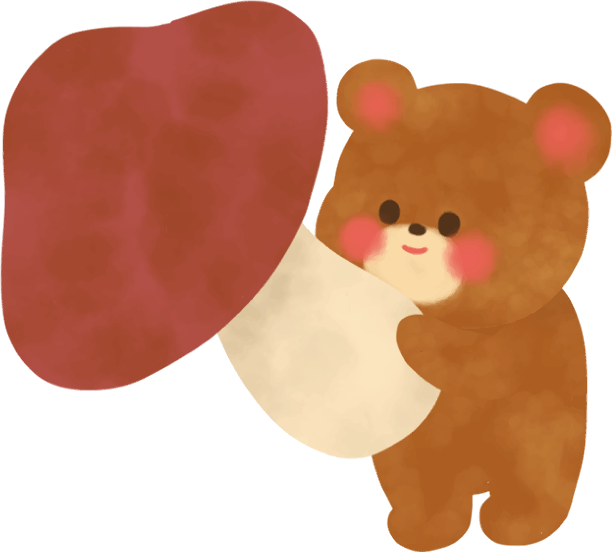 きのこ 秋  熊 かわいい イラスト無料 フリー89810に写真・文字を入れる