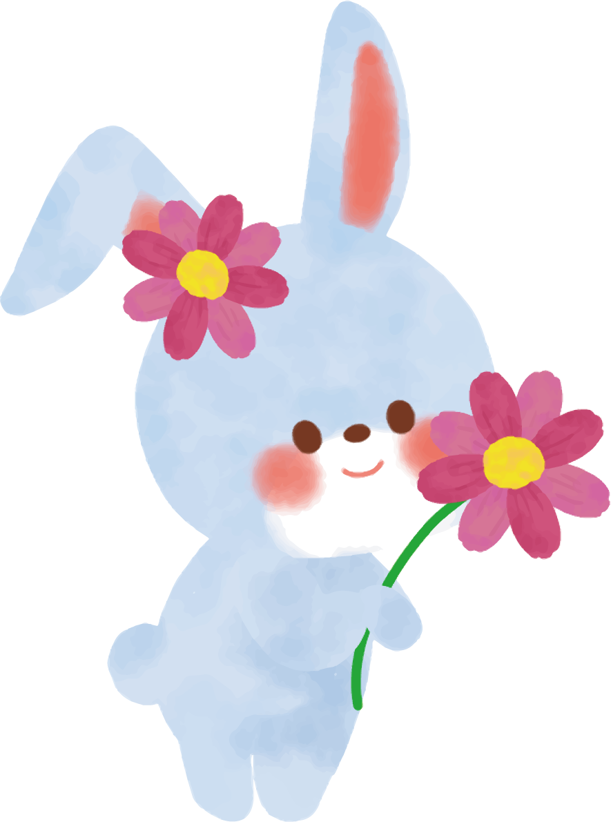 コスモス 秋 うさぎ かわいい イラスト無料 フリー89819に写真・文字を入れる