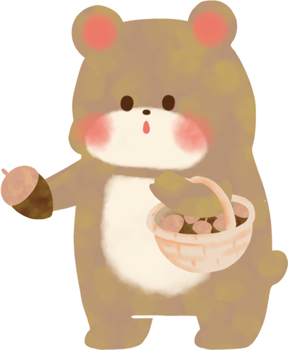 どんぐり 秋 熊 かわいい イラスト無料 フリー89832に写真・文字を入れる